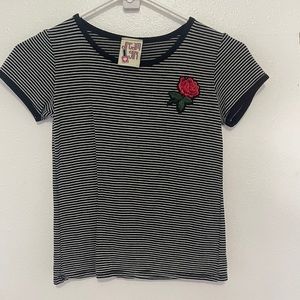 Striped shirt with rose
